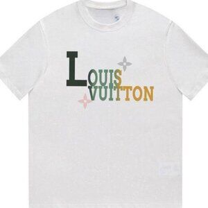 LV Gradient Lettering White Graphic T-shirt